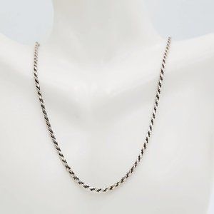 Silver Rope Chain 16" Necklace Sterling 925